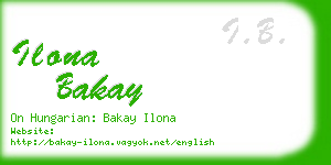 ilona bakay business card